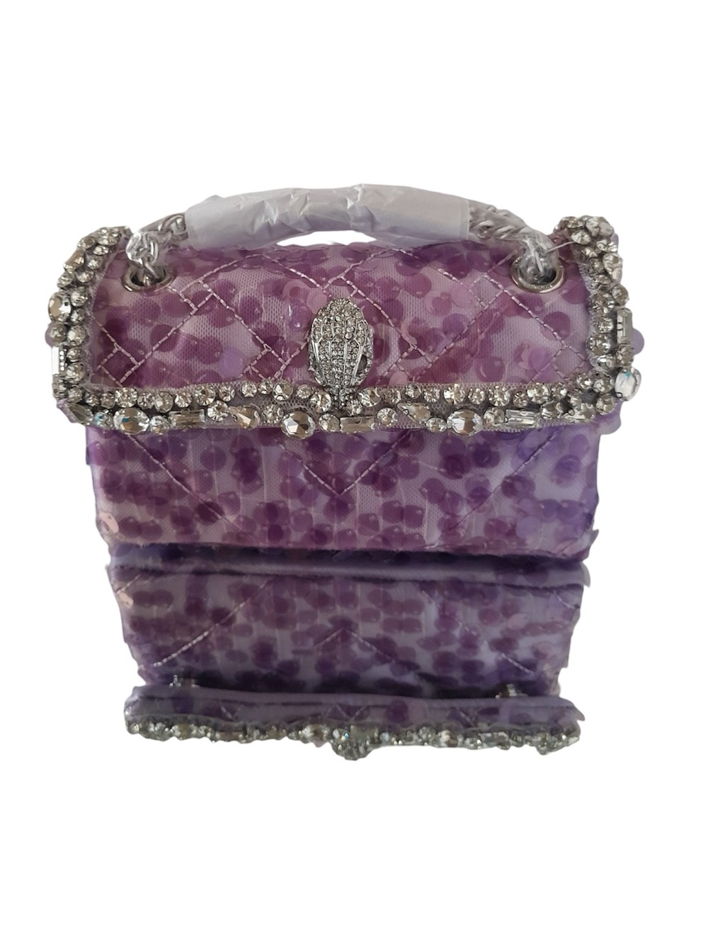 Kurt Geiger London Mini Kensington Purple Sequin Embellished Crossbody Bag